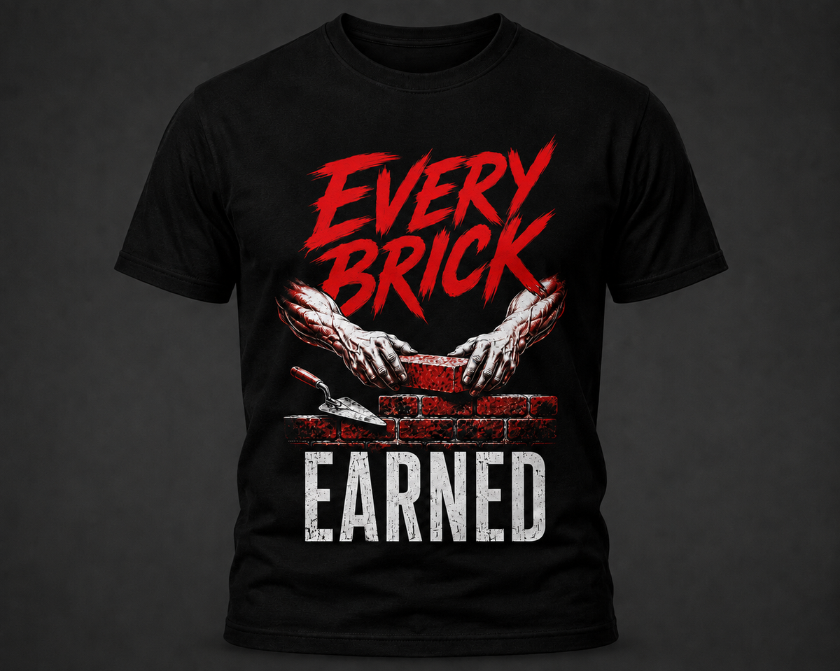 Every Brick Earned Black Tee